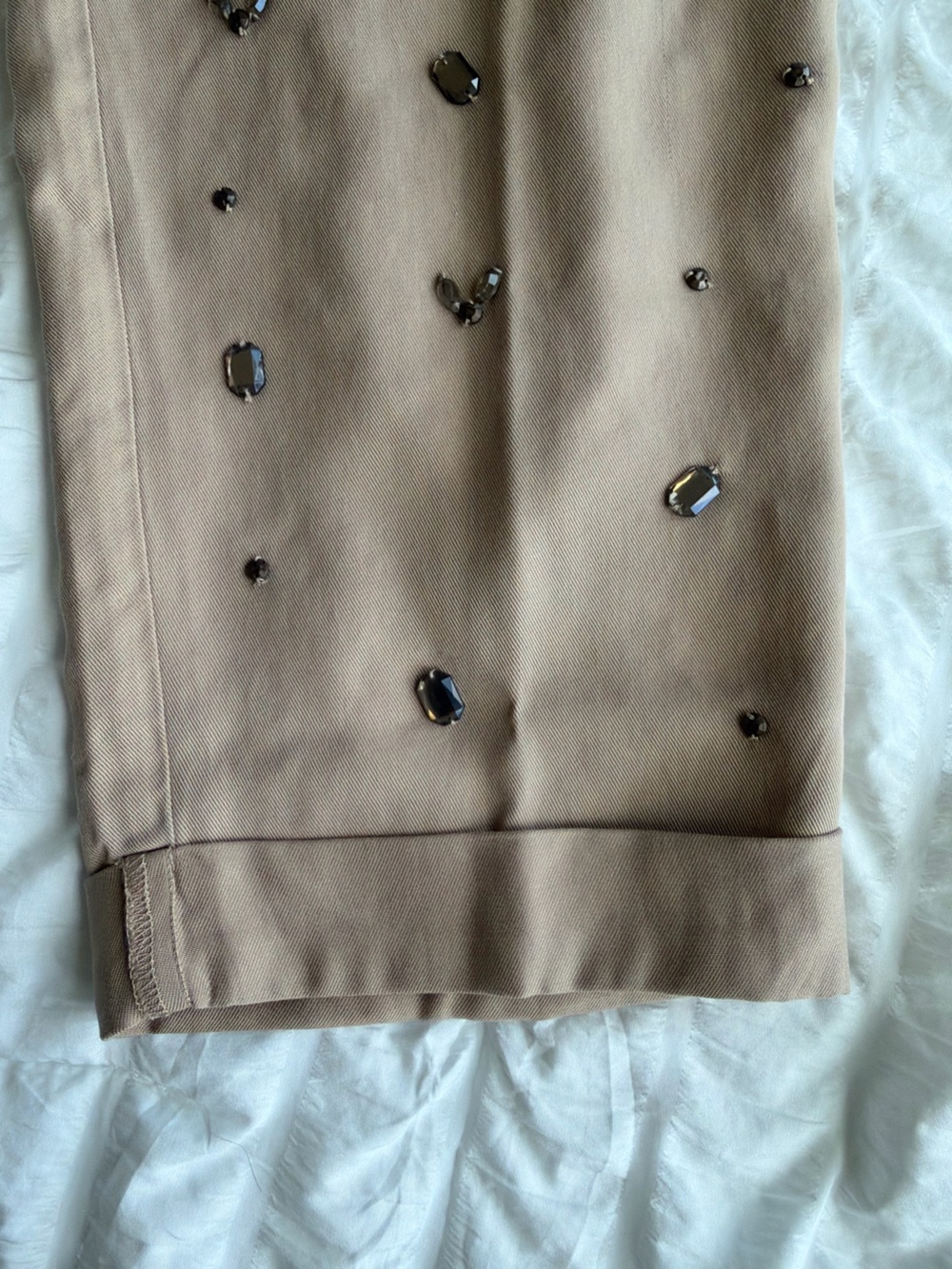 Chico's Rhinestone Khaki Ankle Pants Size 3 16W 16 Plus Size Curvy - Picture 5 of 7